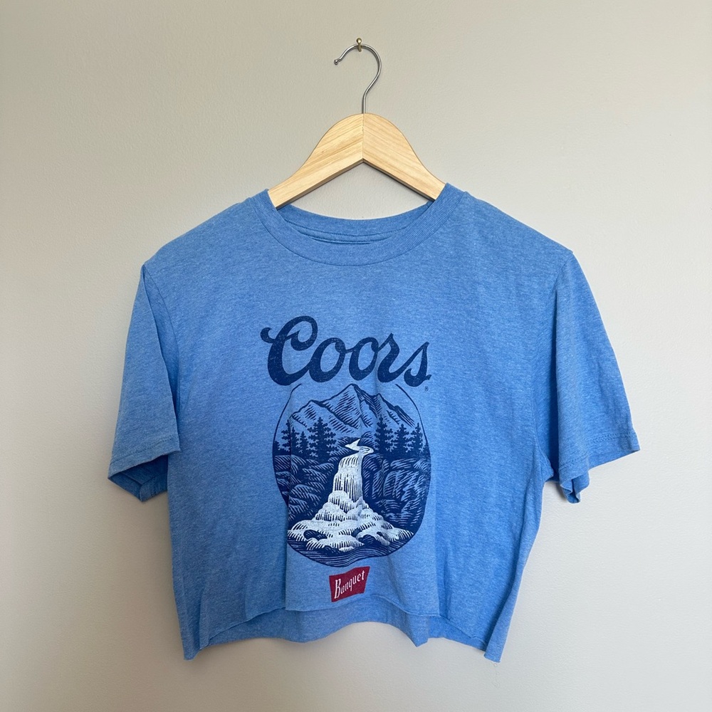 Blue Coors Banquet Crop Tee